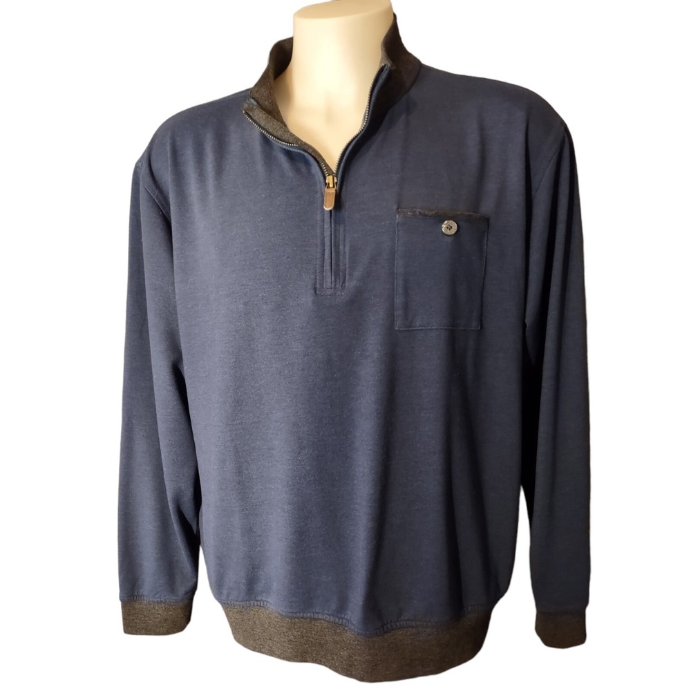 Pebble Beach Golf Performance Pullover Shirt Men's Adult X-Large XL 1/4 Zip Blue